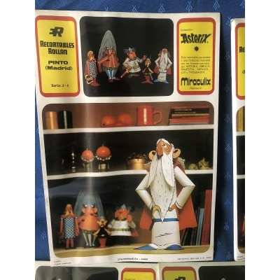 rare Asterix Complete set of 5 new cut-outs from 1973
