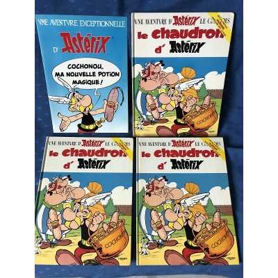 Rare Asterix "Asterix's Cauldron" Cochonou 3 versions and booklet