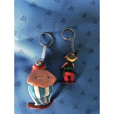 Rare the 2 AJAX Asterix and Obelix keyrings from 1969