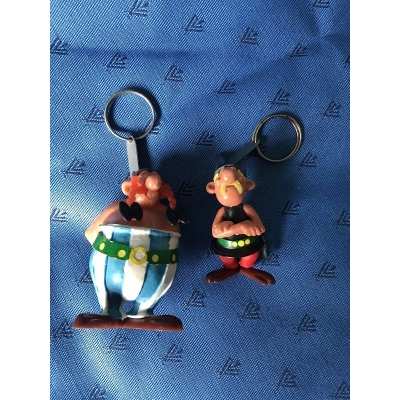 Rare the 2 AJAX Asterix and Obelix keyrings from 1969