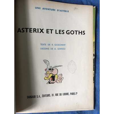 Astérix et les goths collection pilote dos blanc 9 + 3 titres (3e trim. 1963) de 1964