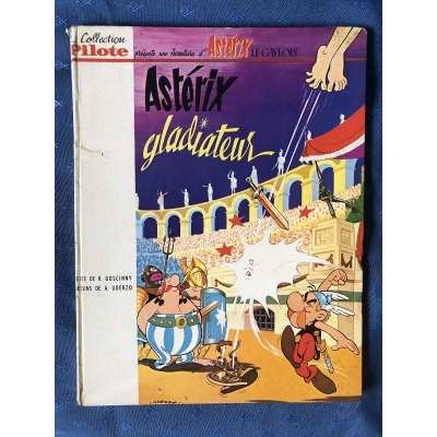 Astérix gladiateur dos blanc EO collection pilote 9 + 3 titres au dos de 1964