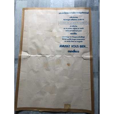 ultra rare Asterix CANDIA poster complete with "le code de la route" from 1975