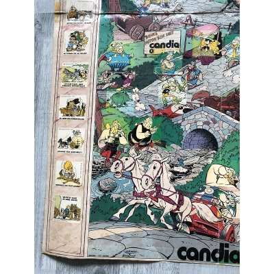 ultra rare Asterix CANDIA poster complete with "le code de la route" from 1975