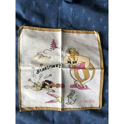 rare mouchoir tissu Astérix vintage
