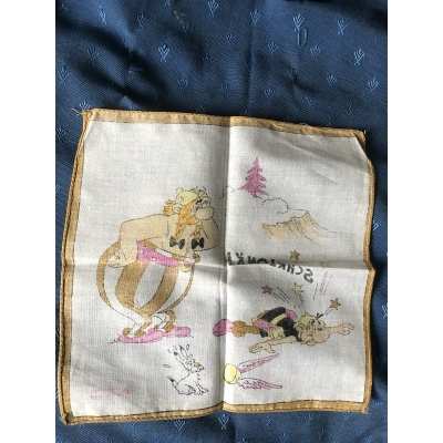 rare mouchoir tissu Astérix vintage