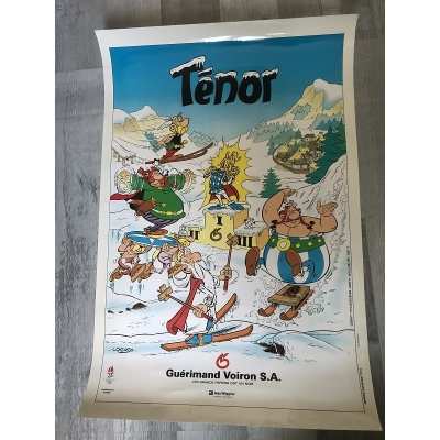 Rare Astérix aux jeux olympiques affiche ténor en très bon état.