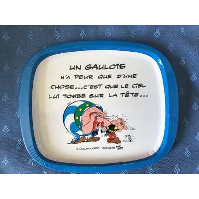 Asterix small metal tray Eisa 1982 blue new