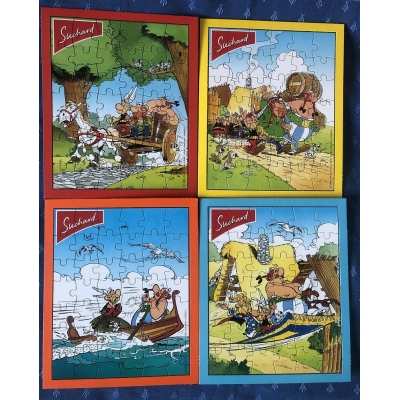 Astérix série complète des 4 puzzles Suchard de 1998 neuf