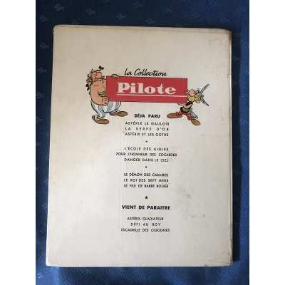 Astérix gladiateur dos blanc de la collection pilote 9 + 3 titres au dos de 1964