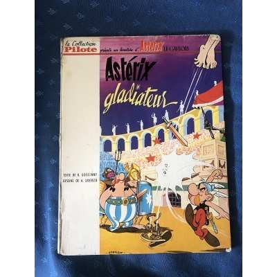 Astérix gladiateur dos blanc de la collection pilote 9 + 3 titres au dos de 1964