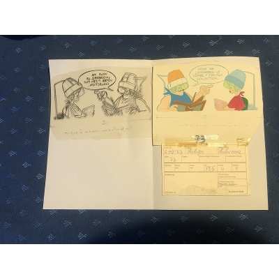 Asterix rare tracing and original drawing for the 1974 philirama catalog