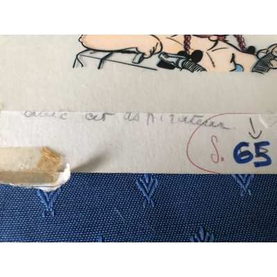 Astérix Studio Uderzo - 1 Bleu de coloriage + film noir pour l'élaboration du catalogue philirama de 1974