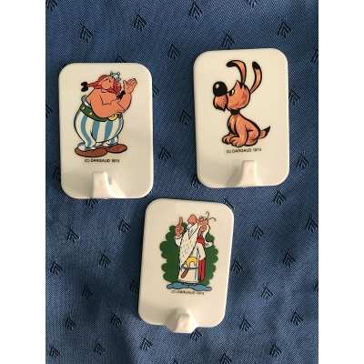 rare Asterix 3 hooks, towel rails, coat hooks, new from 1974