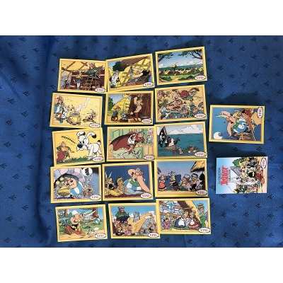 Astérix rare série complète 16 cartes Viau neuves et son prospectus