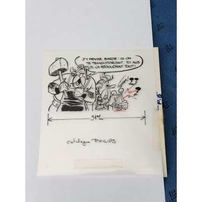 Ultra rare Astérix calque celullo pour le catalogue philirama de 1974 (2)