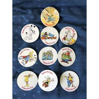 Ultra rare Astérix la série de 10 autocollants poulet pic'grin de 1974 Ultra rare Astérix la série de 10 autocollants poulet pic'grin de 1974