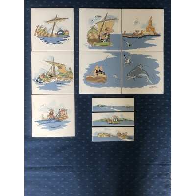 ultra rare Asterix earthenware tiles 14 pieces ultra rare Asterix earthenware tiles 14 pieces