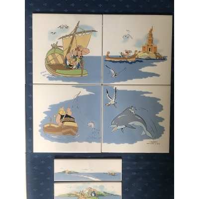 ultra rare Asterix earthenware tiles 14 pieces ultra rare Asterix earthenware tiles 14 pieces