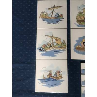 ultra rare Asterix earthenware tiles 14 pieces ultra rare Asterix earthenware tiles 14 pieces