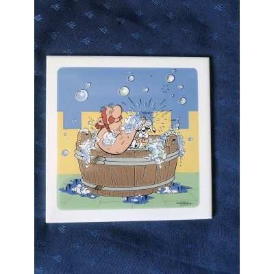 copy of Asterix 1 "bathing" earthenware tile