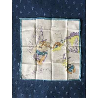 rare Asterix handkerchief blue outline year 80 of 25 x 25 cm