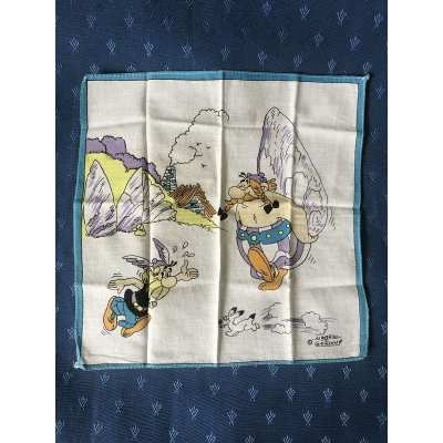 rare Asterix handkerchief blue outline year 80 of 25 x 25 cm