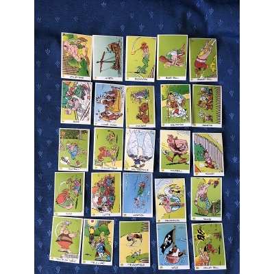 Astérix la vache qui rit stickers autocollants " les jeux olympiques " complet écritures bleues