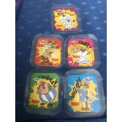 rare Asterix complete set of 5 brand new coraya magnets, packaged