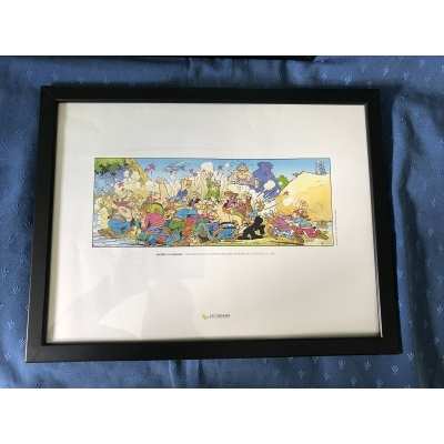 Asterix silkscreen in black frame plate 14 from 1969