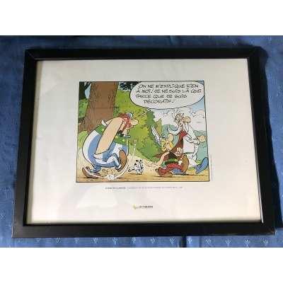 Astérix sérigraphie Lecturama sous cadre noir planche 26 de 1970