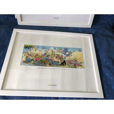 Astérix sérigraphie Lecturama sous cadre blanc planche 14 de 1969