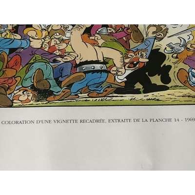 Astérix sérigraphie Lecturama sous cadre blanc planche 14 de 1969