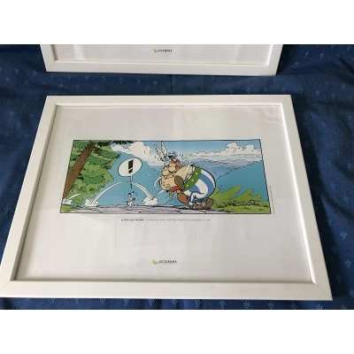 Astérix sérigraphie sous cadre blanc planche 31 de 1967