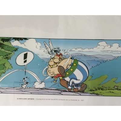 Astérix sérigraphie sous cadre blanc planche 31 de 1967