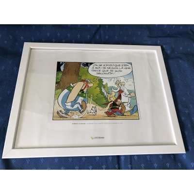 Astérix sérigraphie Lecturama sous cadre blanc planche 26 de 1970