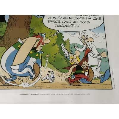 Astérix sérigraphie Lecturama sous cadre blanc planche 26 de 1970