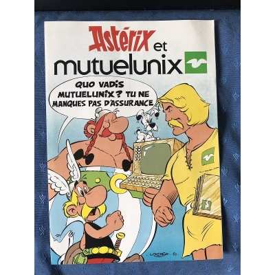 Astérix Plaquette de promotion mutuelunix de 1983