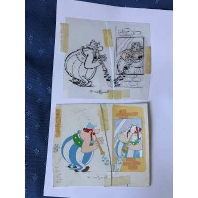 Astérix Studio Uderzo - 1 Bleu de coloriage + film noir pour l'élaboration du catalogue philirama de 1974 (4) Astérix Studio Uderzo - 1 Bleu de coloriage + film noir pour l'élaboration du catalogue philirama de 1974 (4)