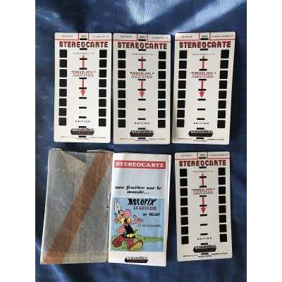 rare Astérix stéréocartes 3890 a 3893 + encart publicitaire