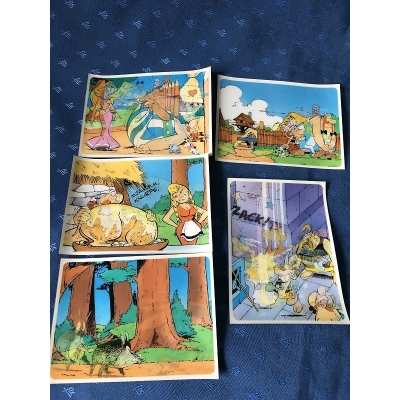rare Astérix la série complète des 5 cartes postales lenticulaires
