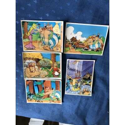 rare Asterix complete set of 5 lenticular postcards