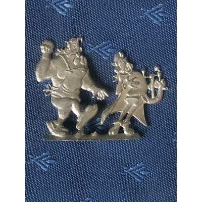 rare asterix figurine en fer blanc plate " cetautomatix et assurancetourix " année 80