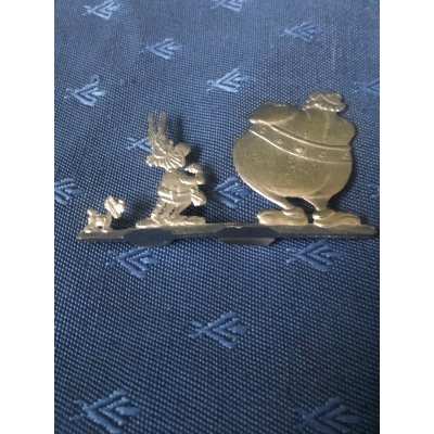 rare asterix figurine en fer blanc plate " asterix obelix idefix " année 80