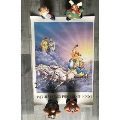 Affiche offset Perce Neige 2000 Astérix Obélix Jean Gabin Lino Ventura