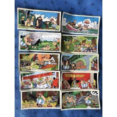 rare Astérix série complète des 10 autocollants saint Mamet neufs