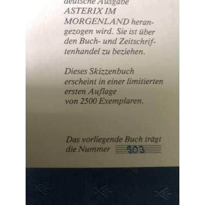 Rare Astérix album " Carnet de croquis " Numéroté version allemande